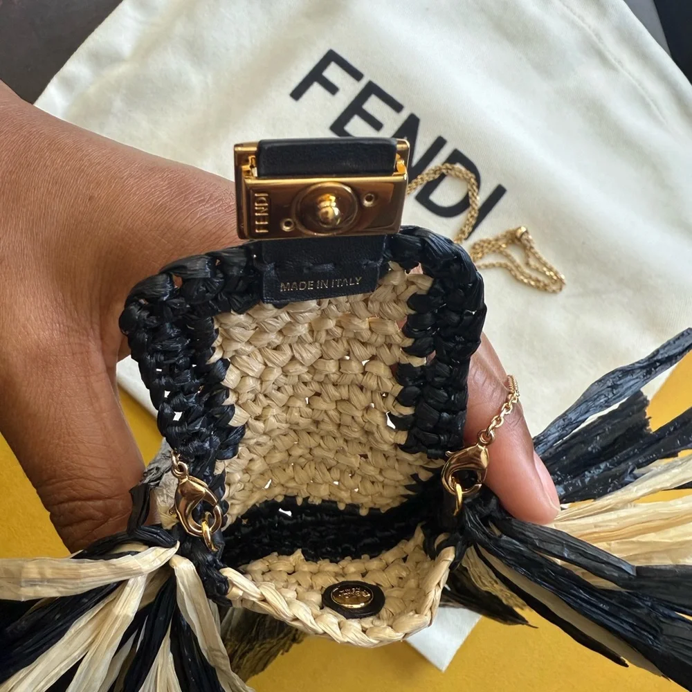 Fendi Black and Tan Fringe Mini Bag - Picture 6 of 10